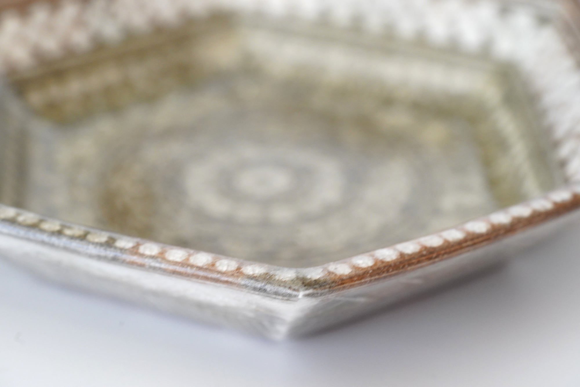 【山本英树】玻璃釉三岛手六角盘