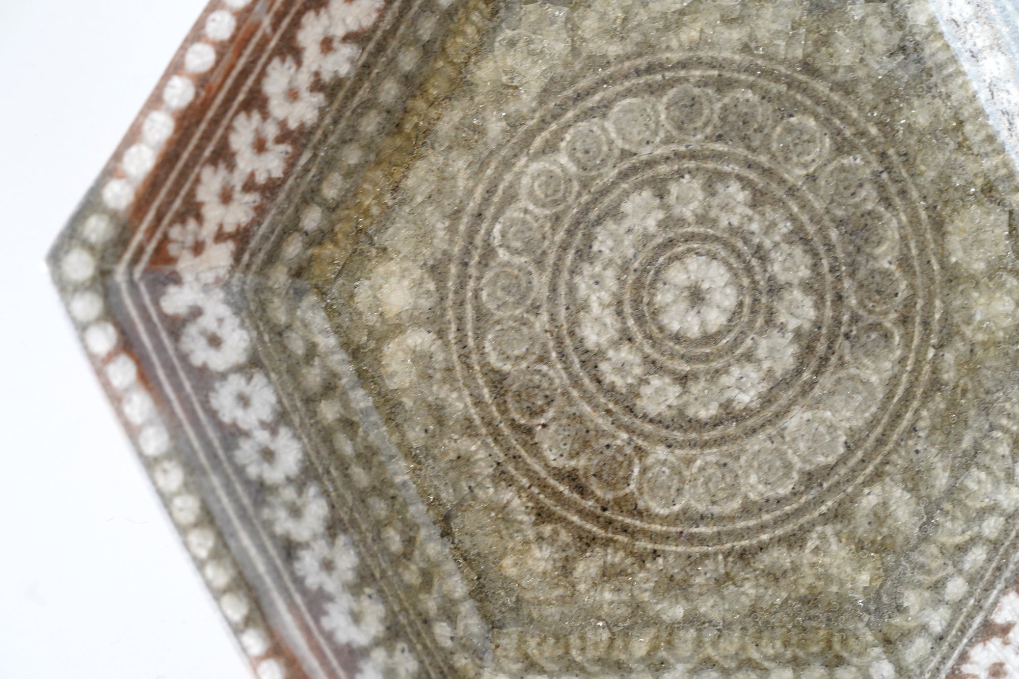 【山本英树】玻璃釉三岛手六角盘