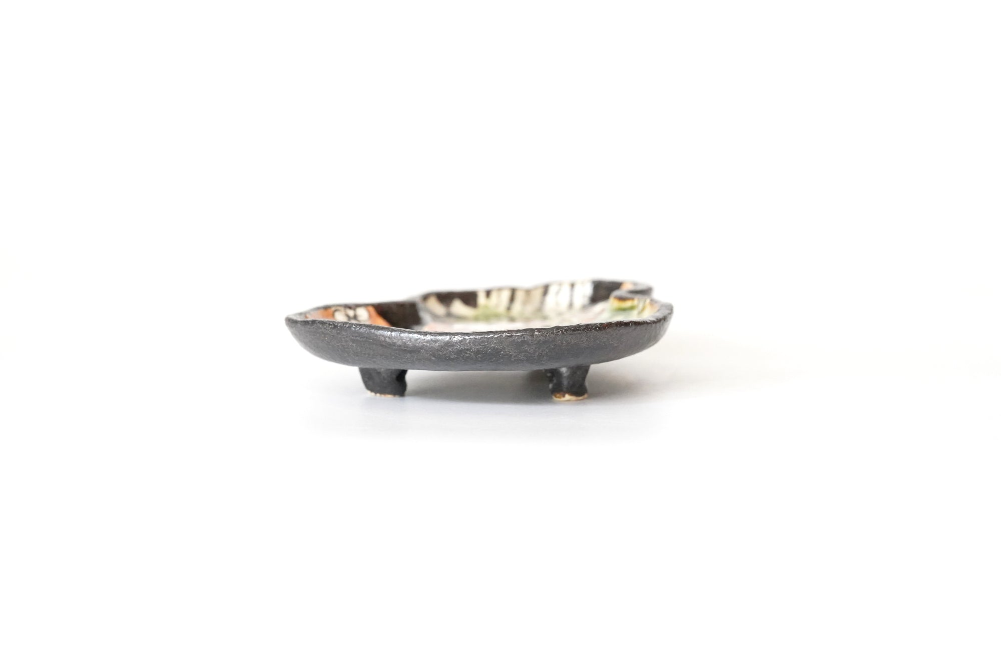 【西岡悠】織部四彩瓢皿