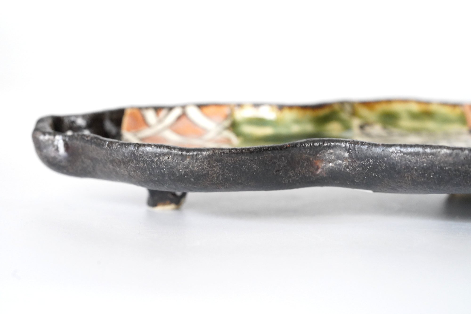 【西岡悠】織部四彩瓢皿