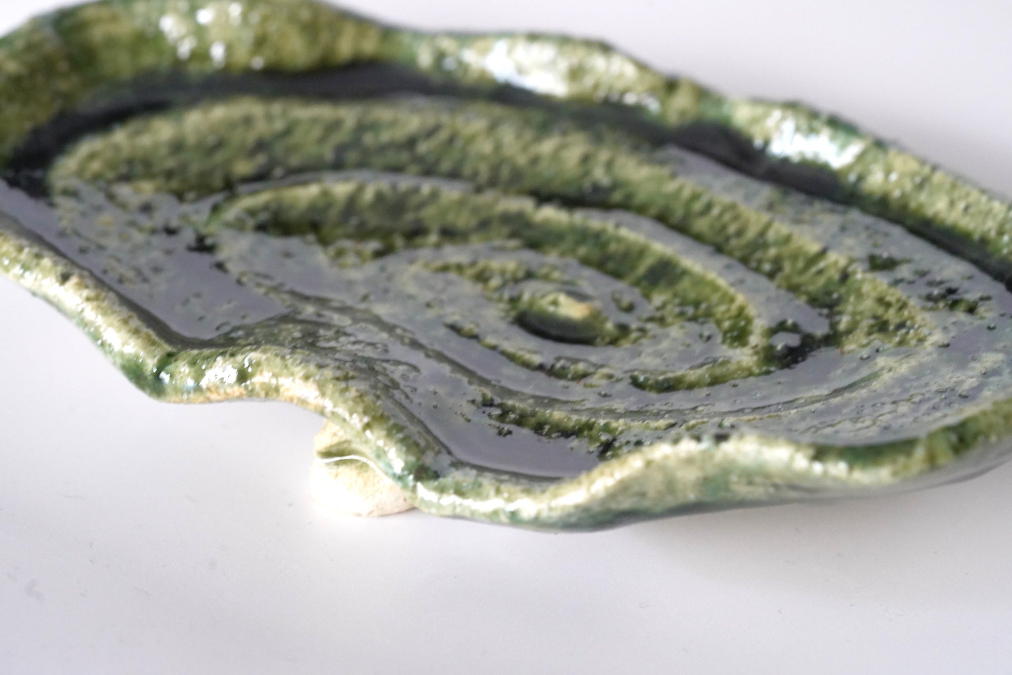 【西岡悠】織部轆轤目皿