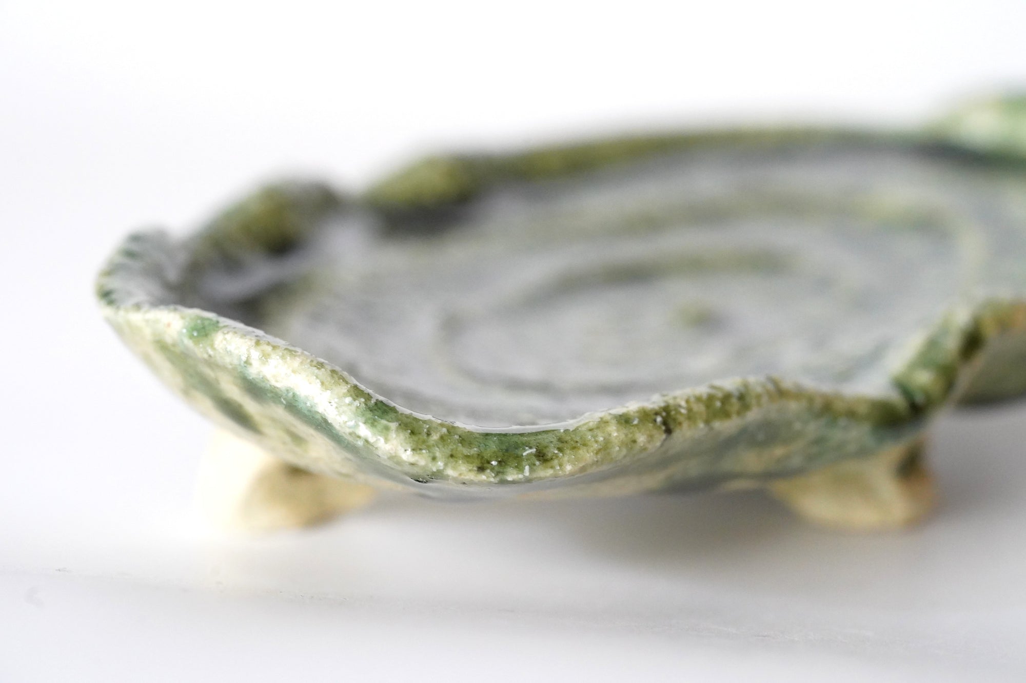 【西岡悠】織部轆轤目皿