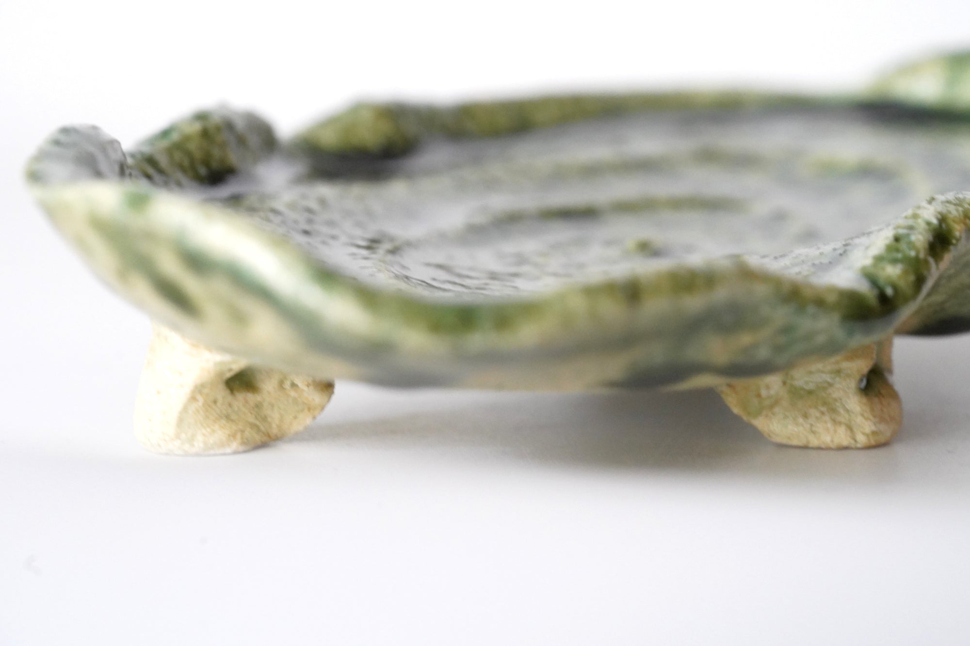 【西岡悠】織部轆轤目皿