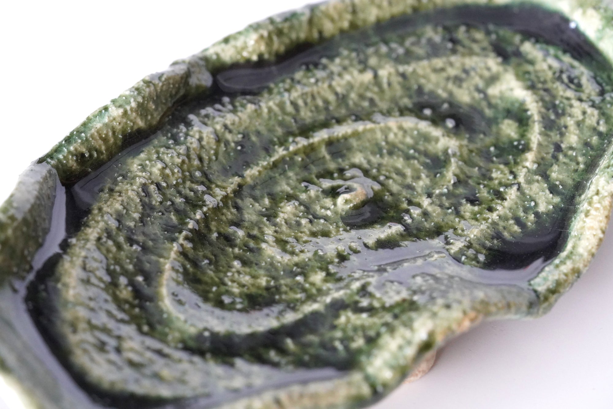 【西岡悠】織部轆轤目皿