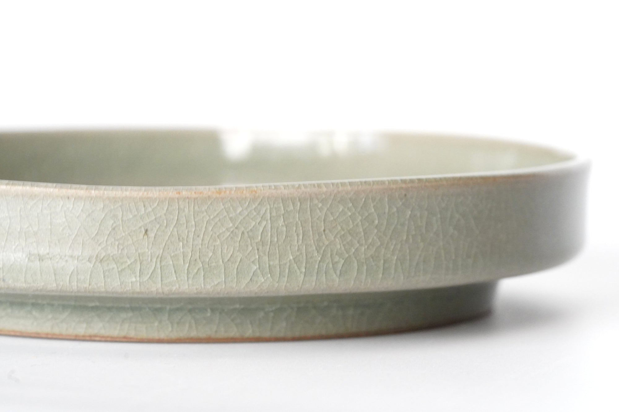 【川瀬竹秋】青瓷彫花文皿（A-02）　彩