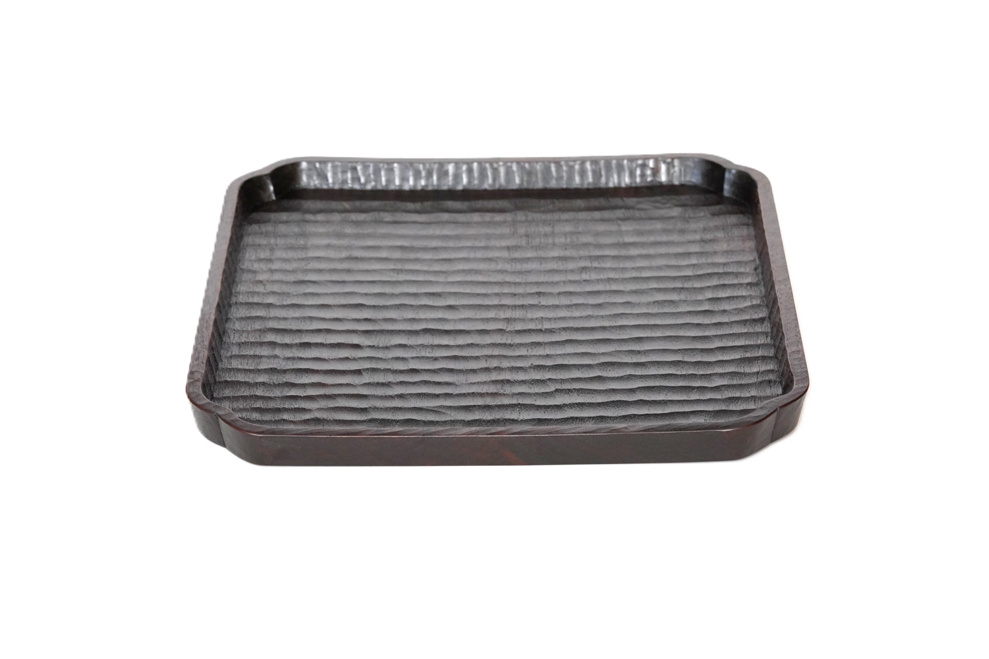 黒胡桃拭漆入隅折敷　尺1