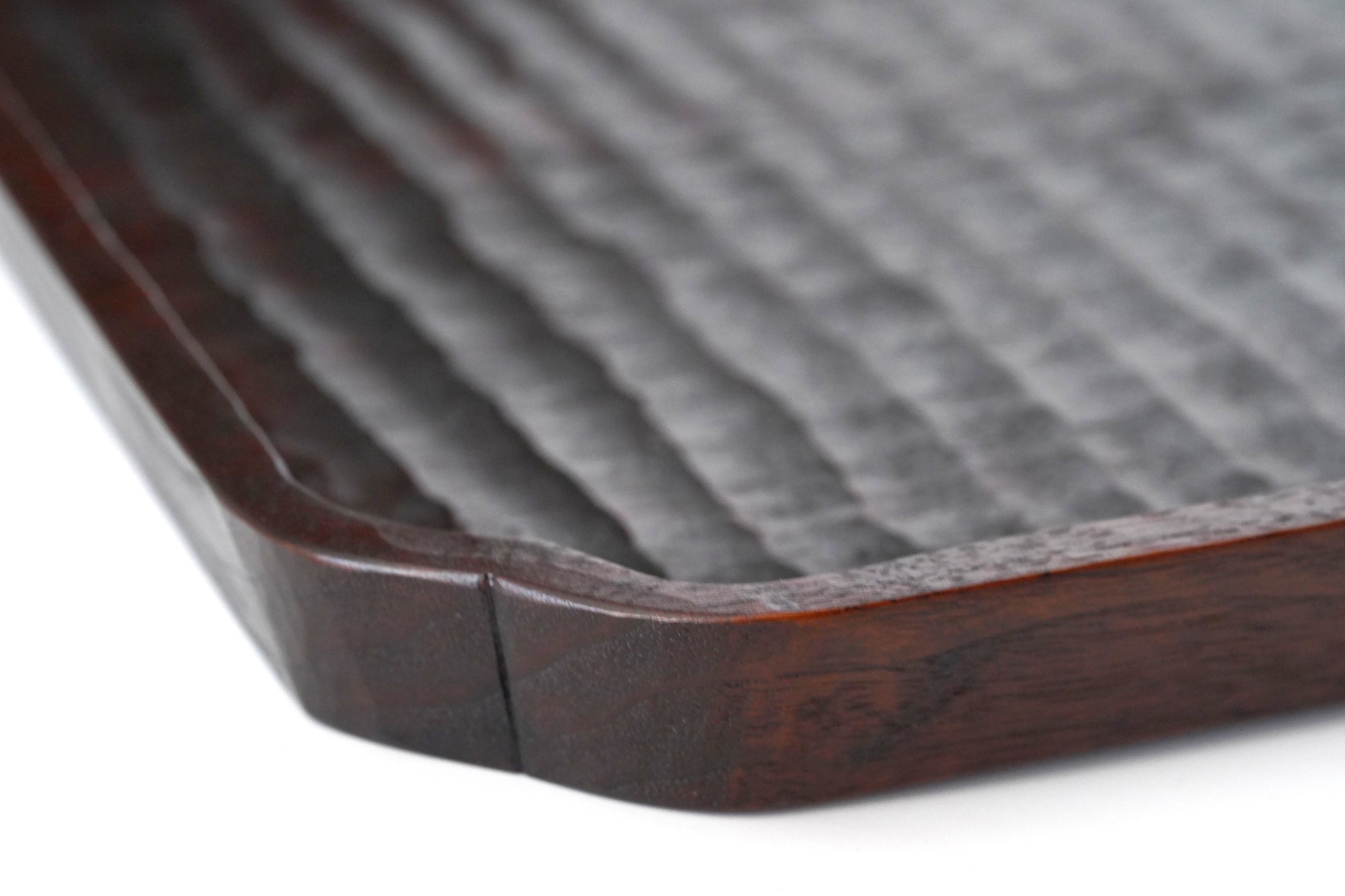 黒胡桃拭漆入隅折敷　尺1