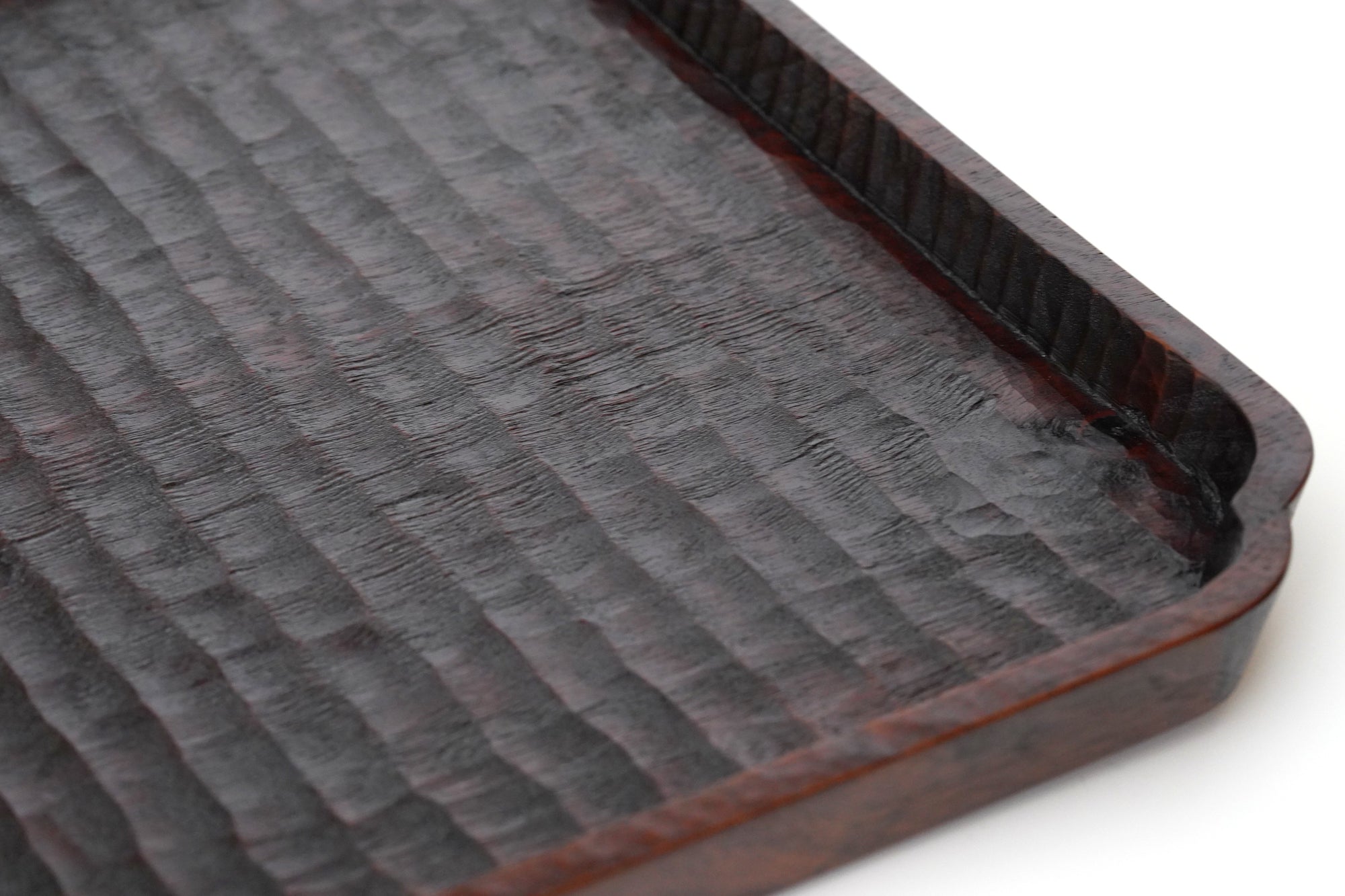 黒胡桃拭漆入隅折敷　尺1