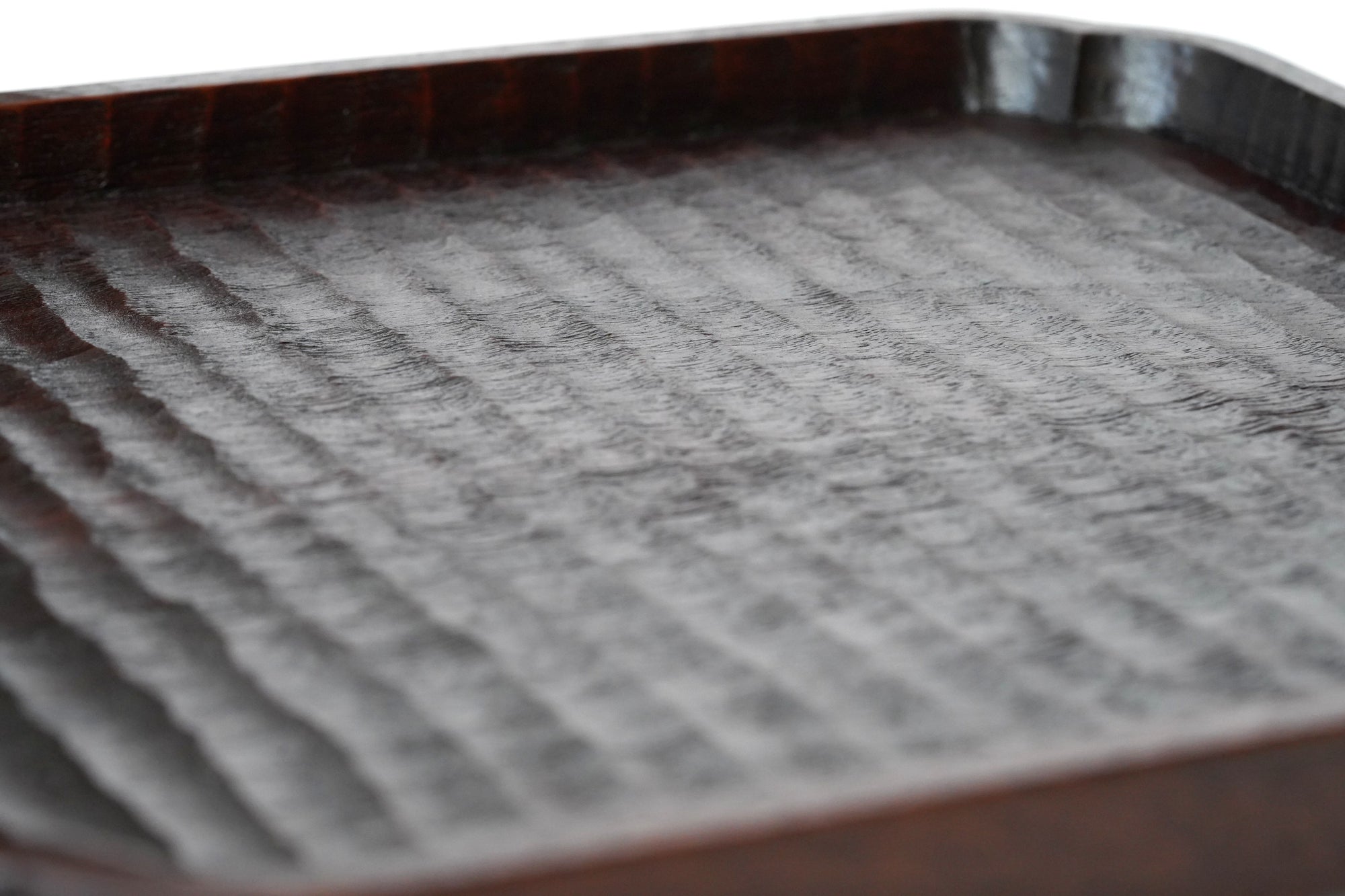 黒胡桃拭漆入隅折敷　尺1