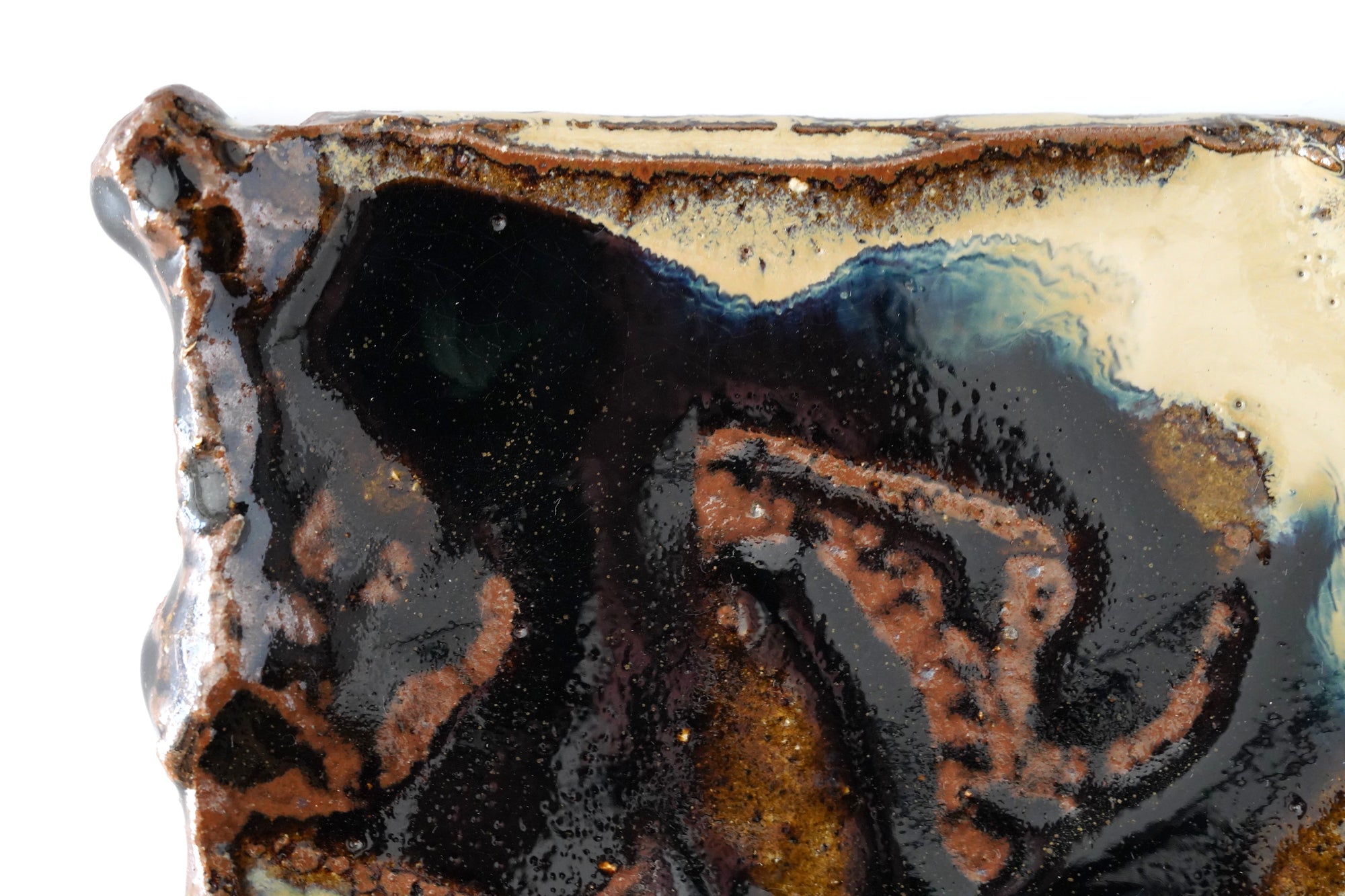 【藤ノ木陽太郎】朝鮮唐津四方平陶盤