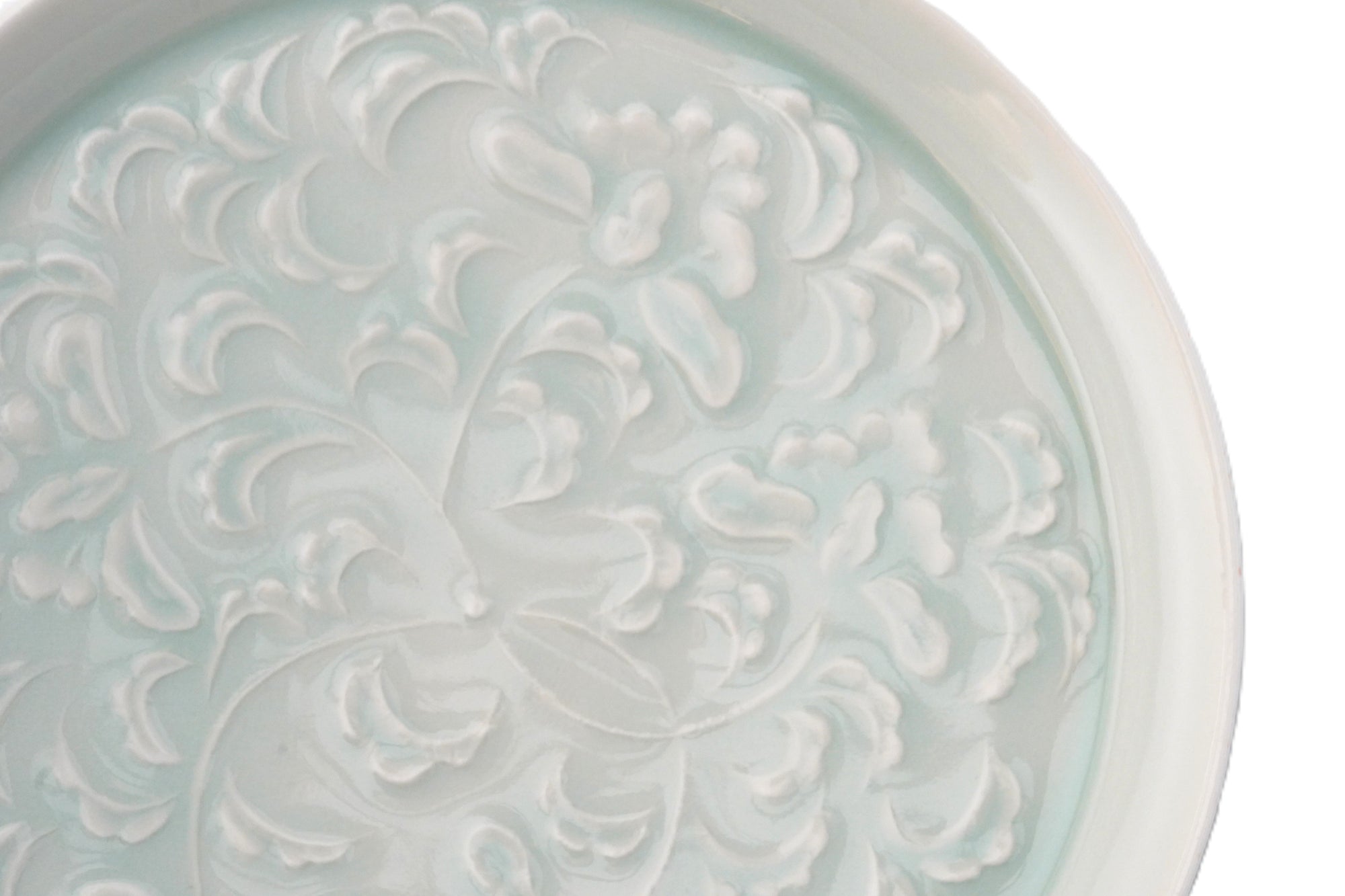 【川瀬竹秋】青白磁彫花文皿（A-01）