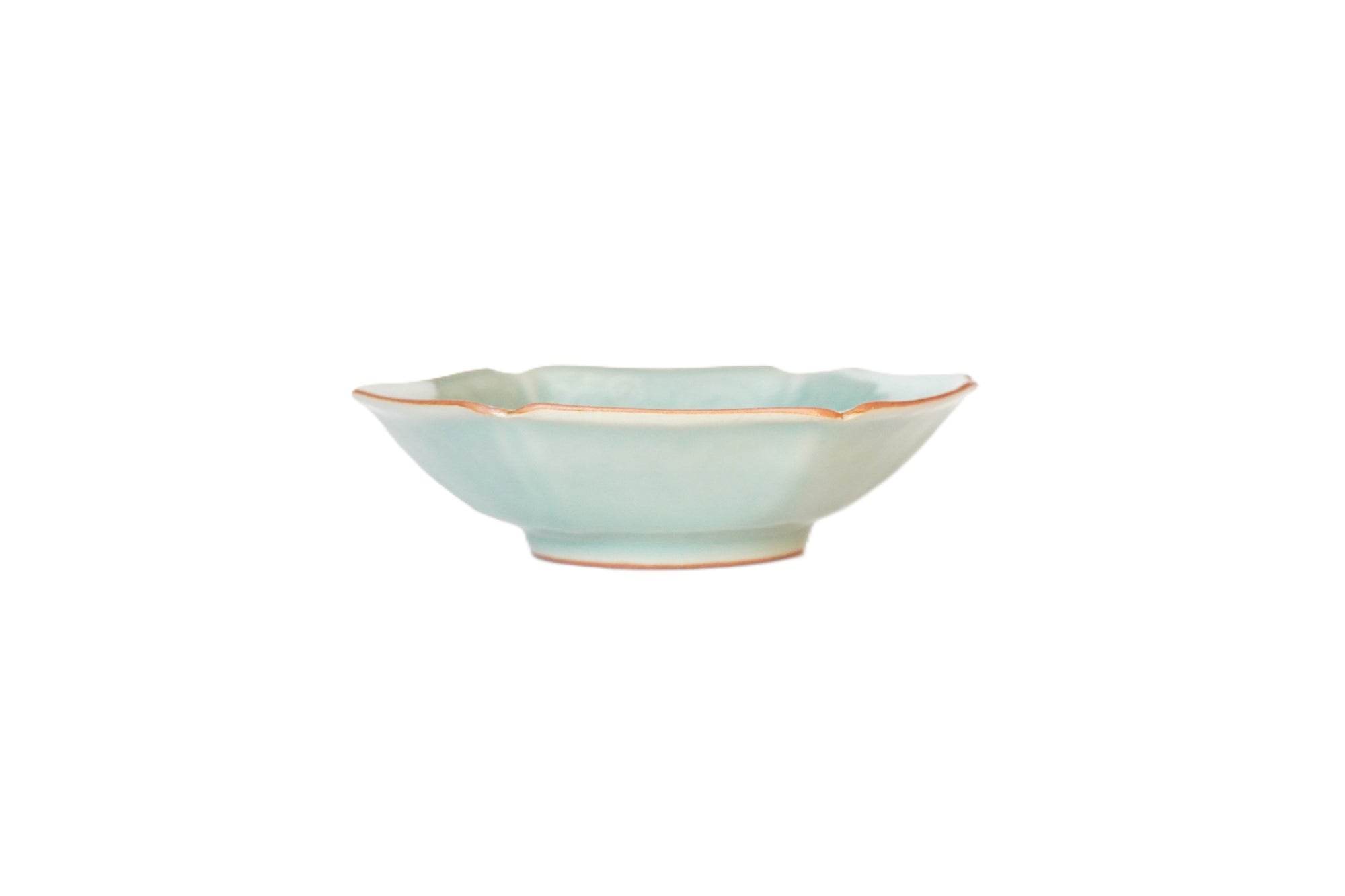 【Hirokazu Kato】Flower-patterned Hexagonal celadon bowl