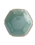 【Hirokazu Kato】Flower-patterned Hexagonal celadon bowl