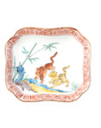 5-inch plate with ink-filled treasures and flowers and birds pattern