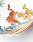 5-inch plate with ink-filled treasures and flowers and birds pattern