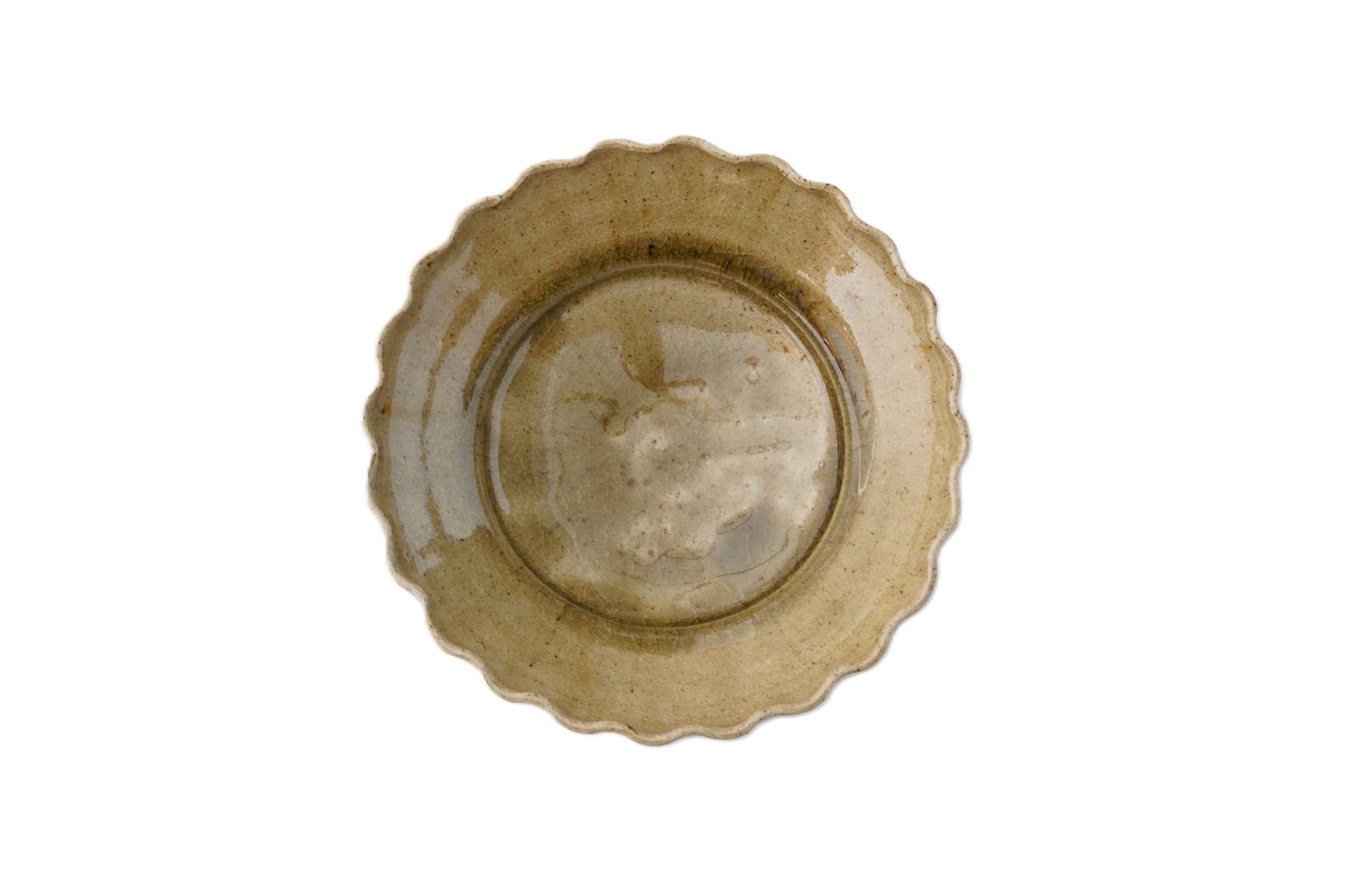 【戸川雅尊】青唐津輪花皿