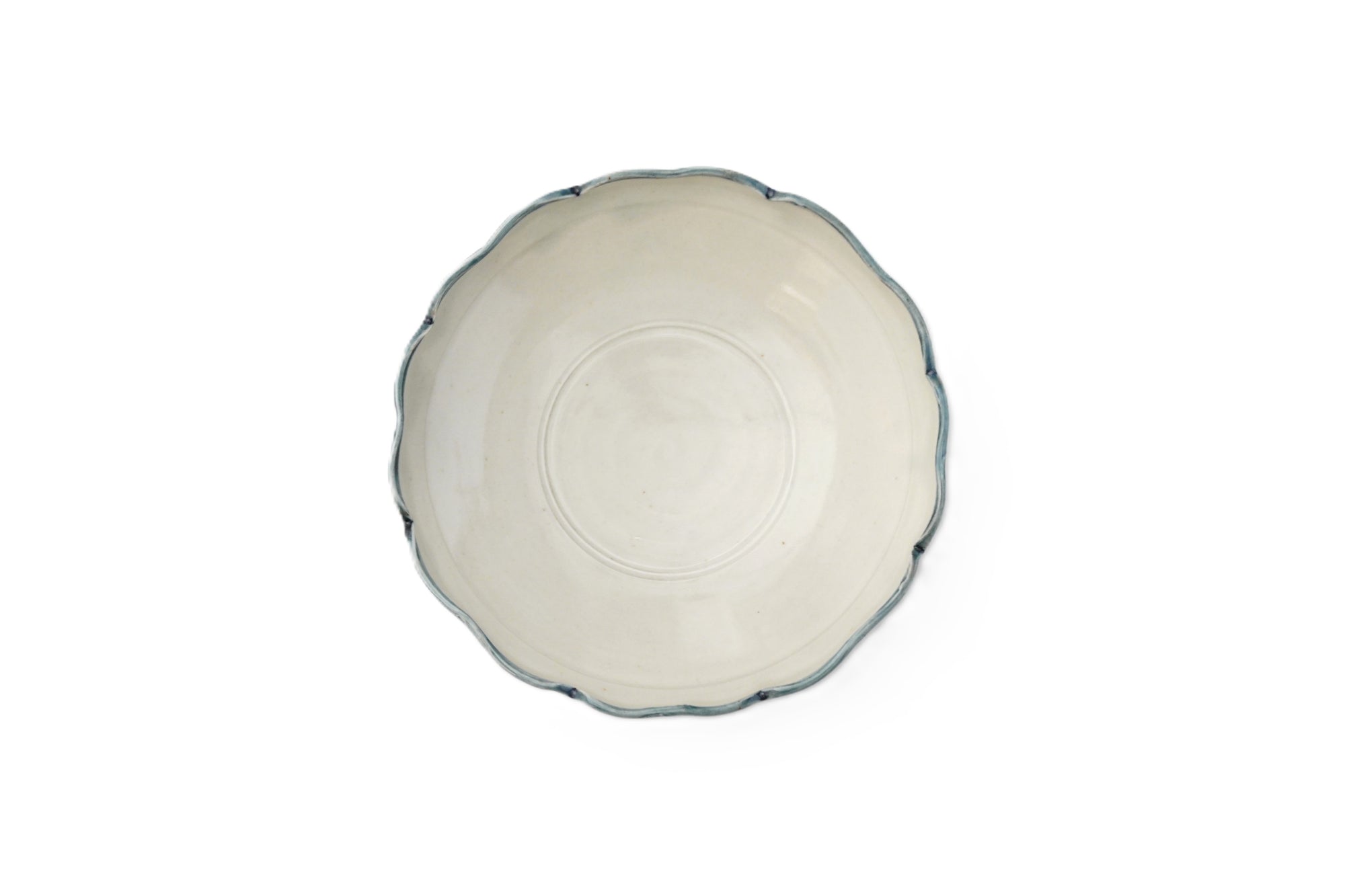 【戸川雅尊】白瓷輪花鉢皿