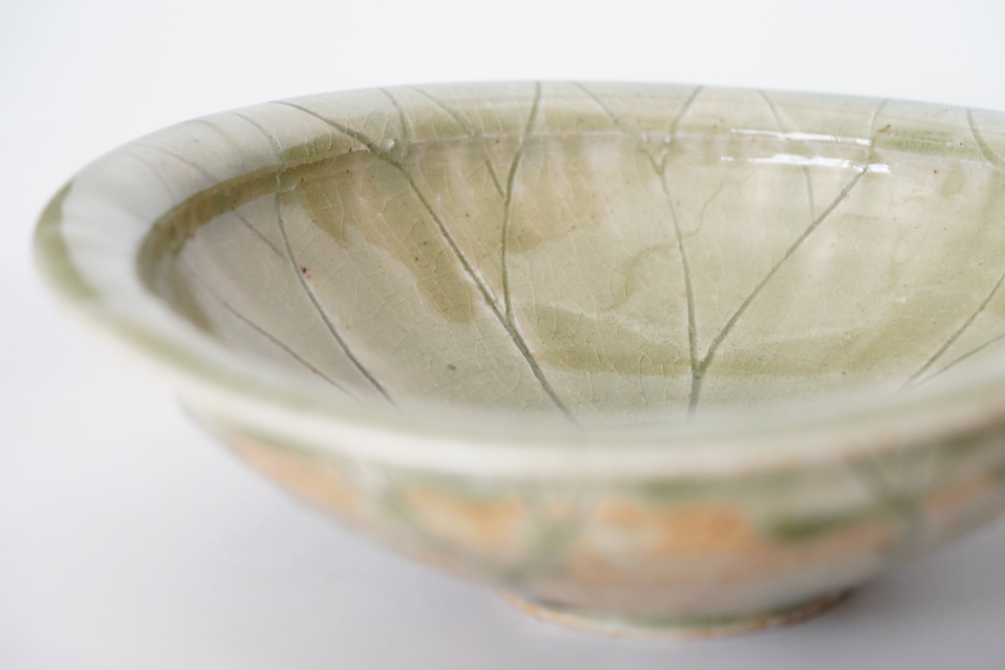 【Shuichi Okamoto】Ao-Karatsu flowered patterned big bowl