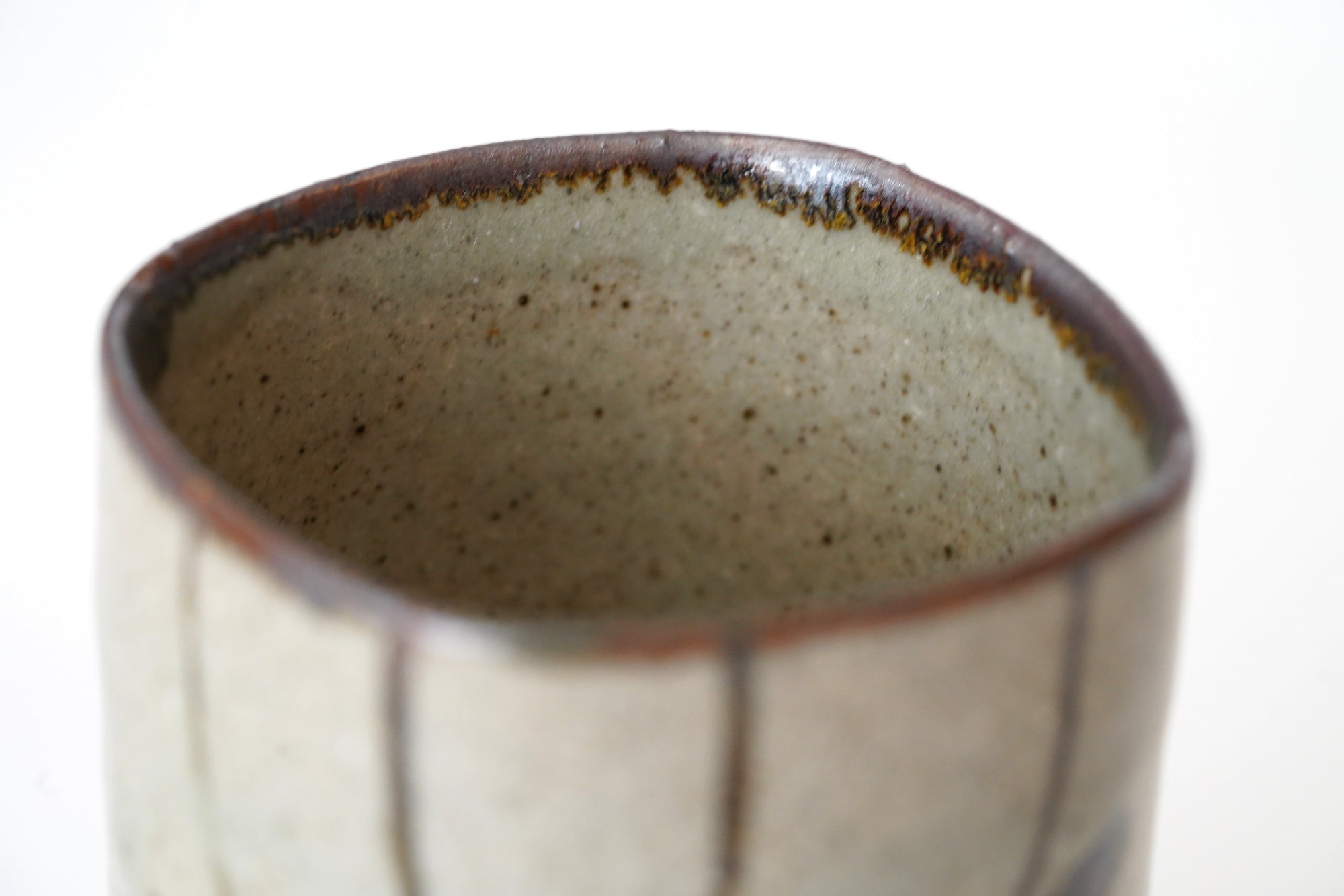 【木村龍生】絵唐津湯呑 （灰）