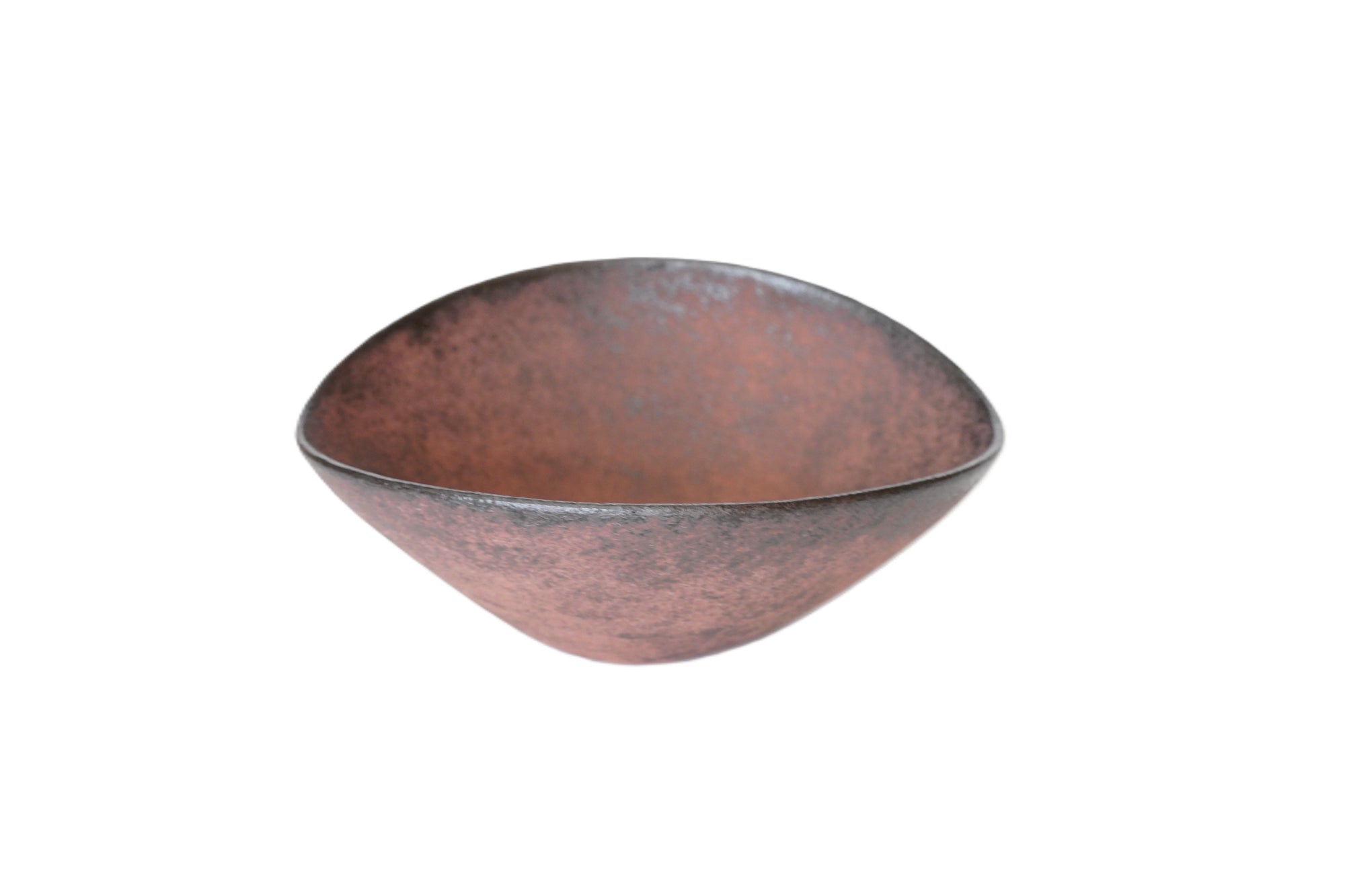 【渋谷英一】地ノ器楕円鉢　朱
