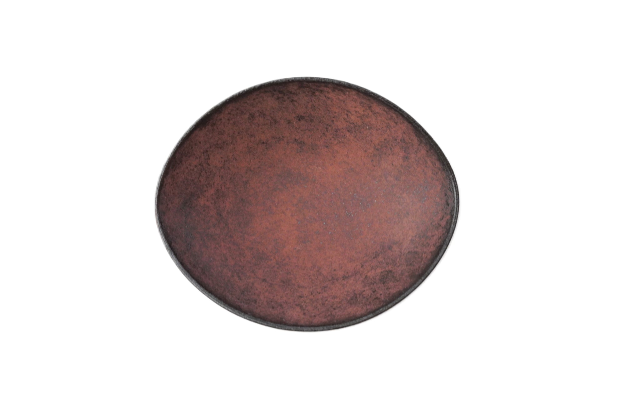 【渋谷英一】地ノ器楕円鉢　朱