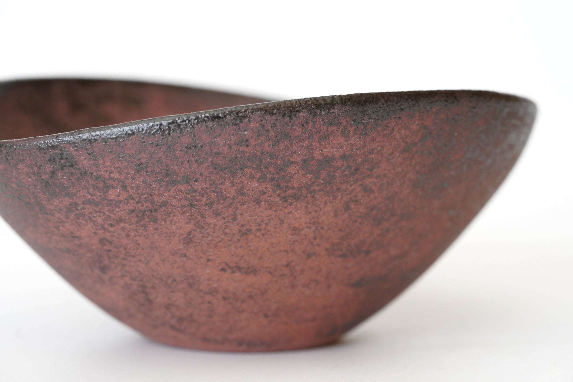 【渋谷英一】地ノ器楕円鉢　朱