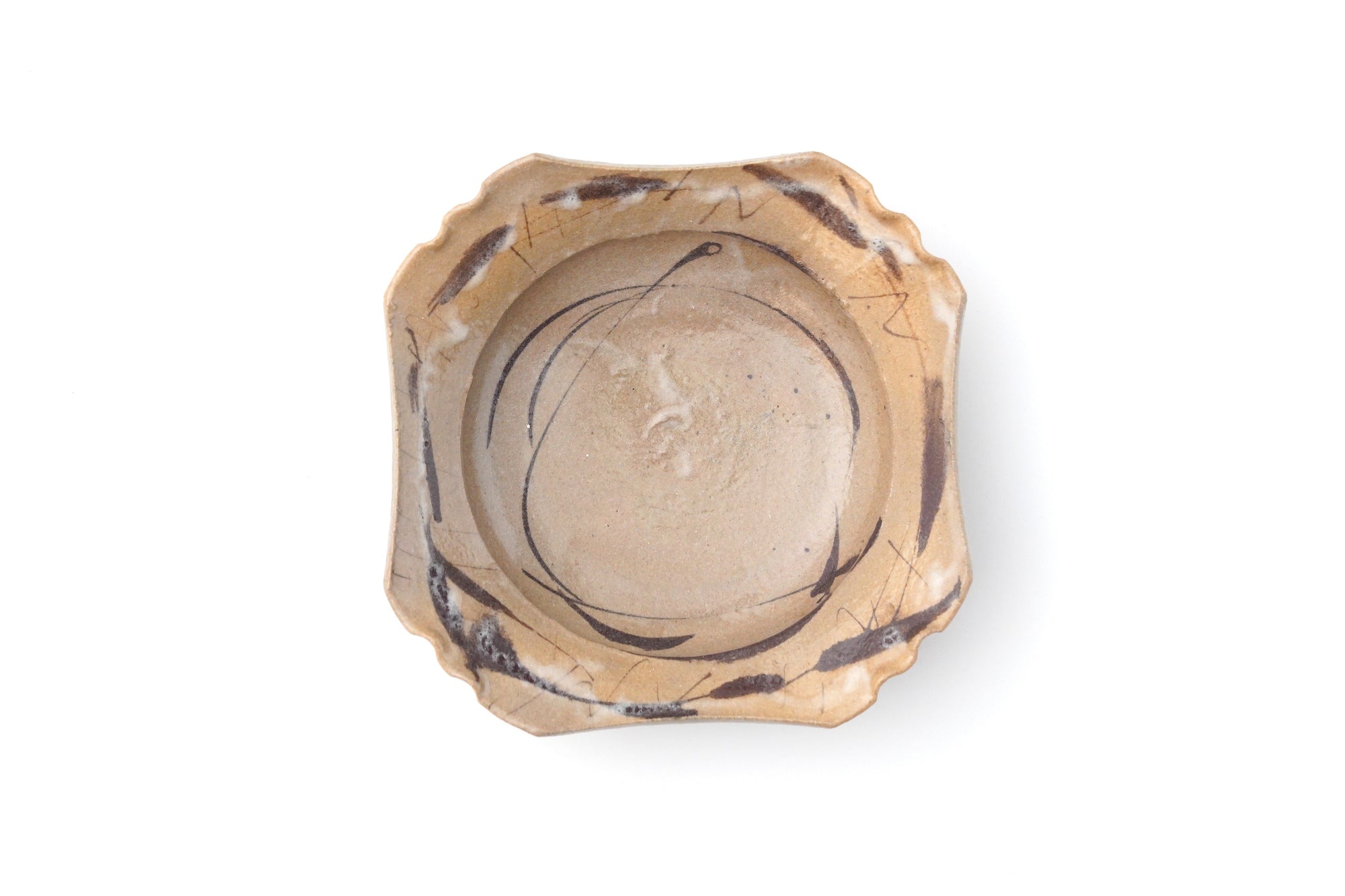 【岸田匡啓】絵唐津四方段付皿