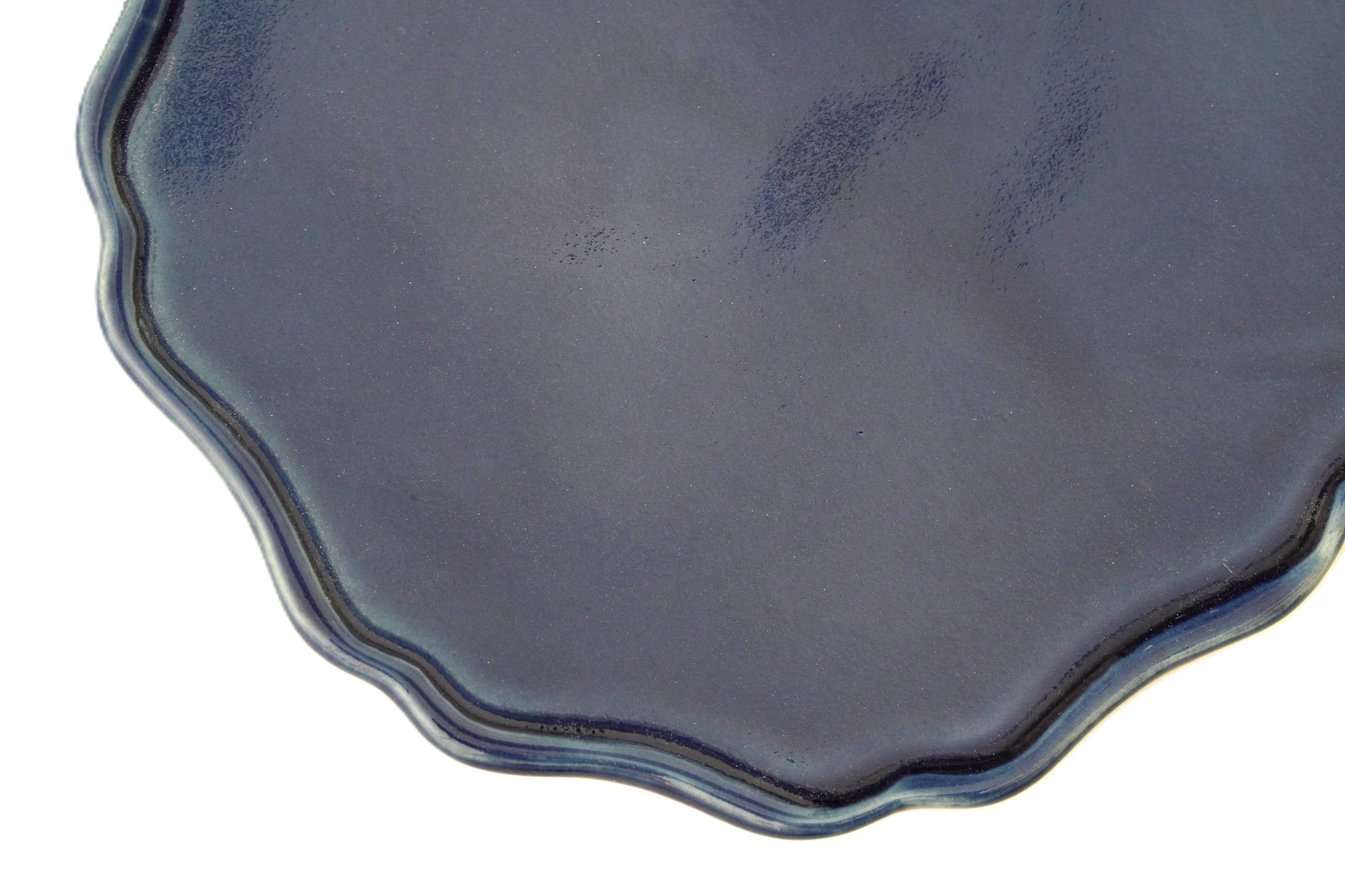 【新道工房】瑠璃釉4.5寸花弁皿