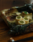 【Manabu Atarashi】ash glazed rectangle plate