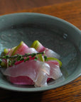 【川瀬竹秋】青瓷彫花文碗（A-10）