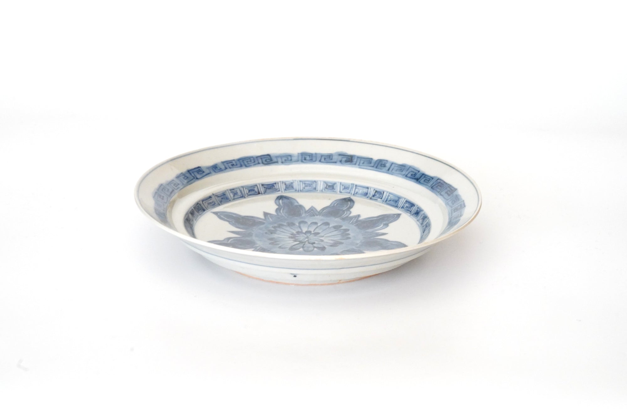 [广野敏彦]旧染菊花雷纹盘