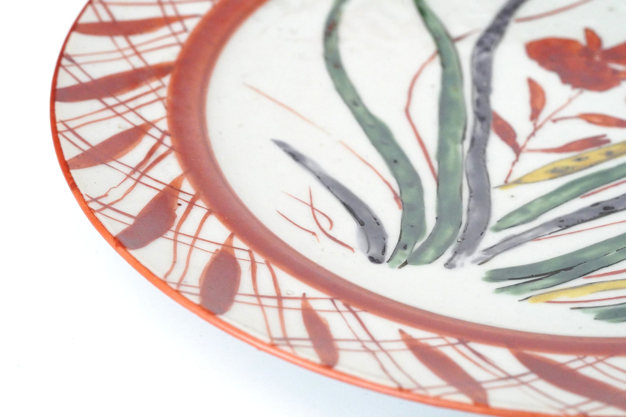 [广野俊彦] 红色虹膜格子图案盘子