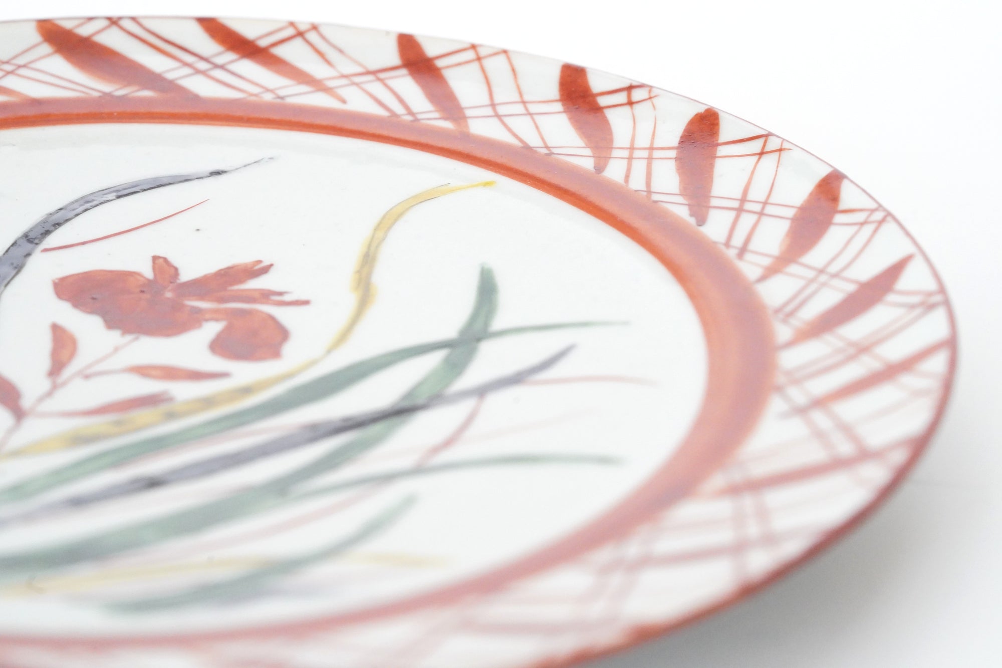 [广野俊彦] 红色虹膜格子图案盘子