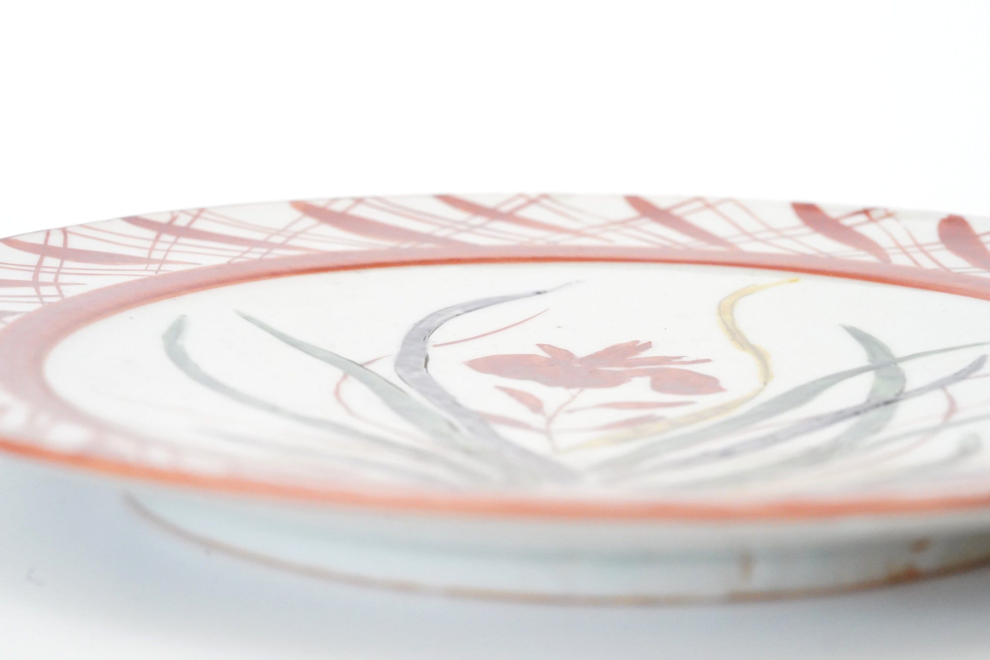 [广野俊彦] 红色虹膜格子图案盘子