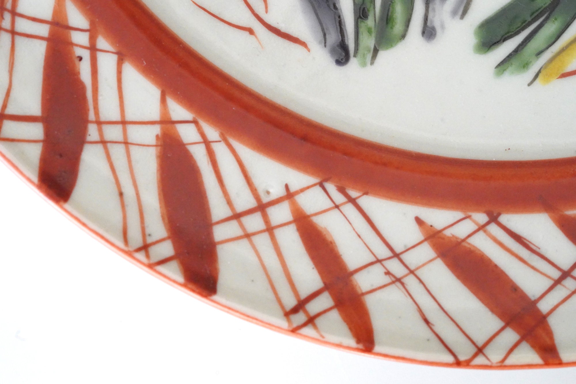 [广野俊彦] 红色虹膜格子图案盘子