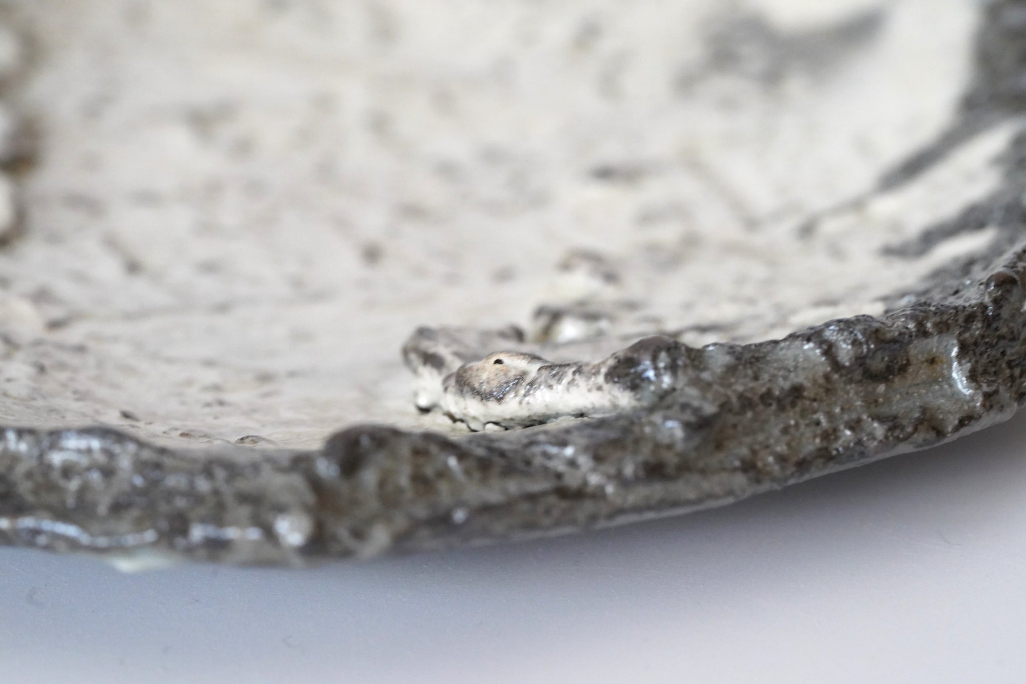 【川淵明日香】白泥流し五寸陶板皿