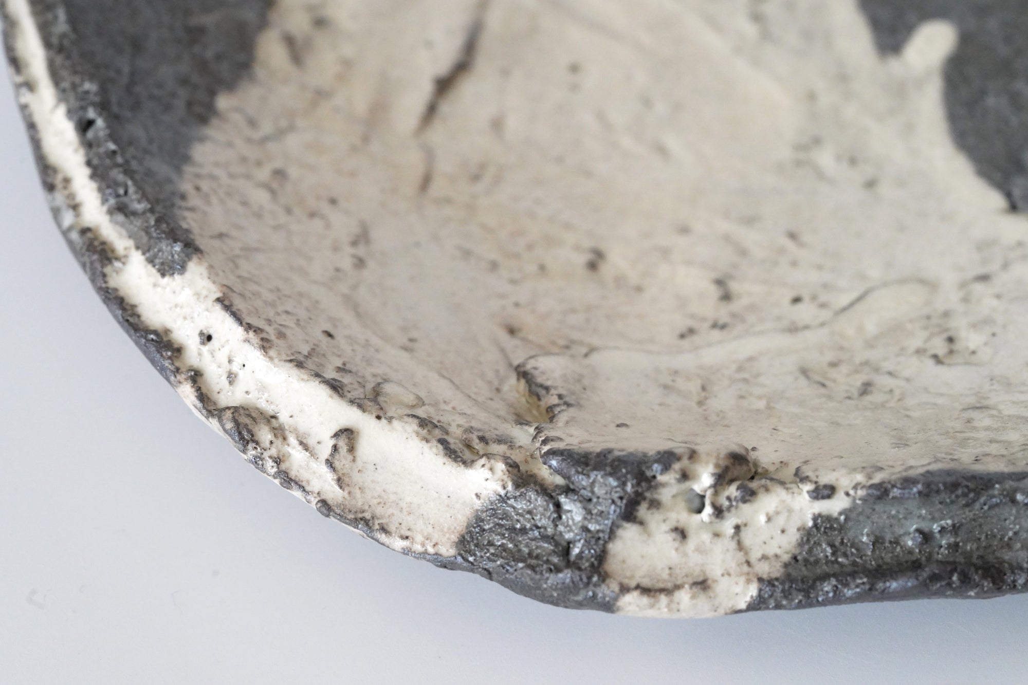 【川淵明日香】白泥流し五寸陶板皿