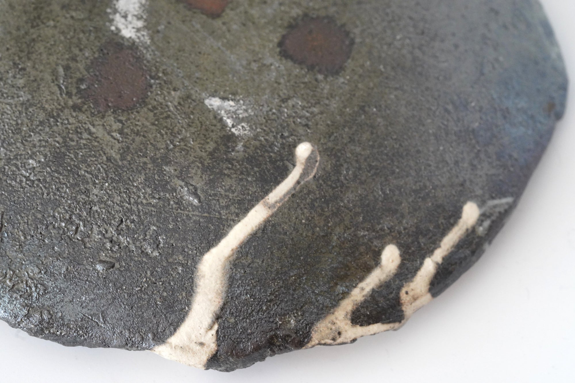 【川淵明日香】白泥流し五寸陶板皿