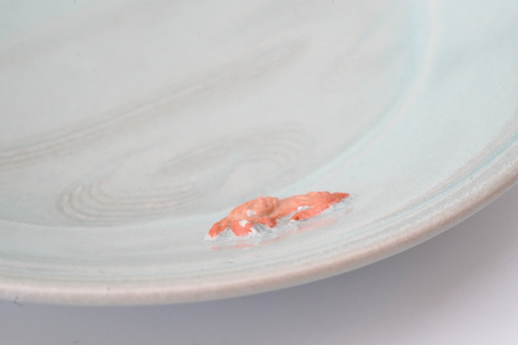 【海老ヶ瀬保】青瓷干菓子型鴛六寸皿
