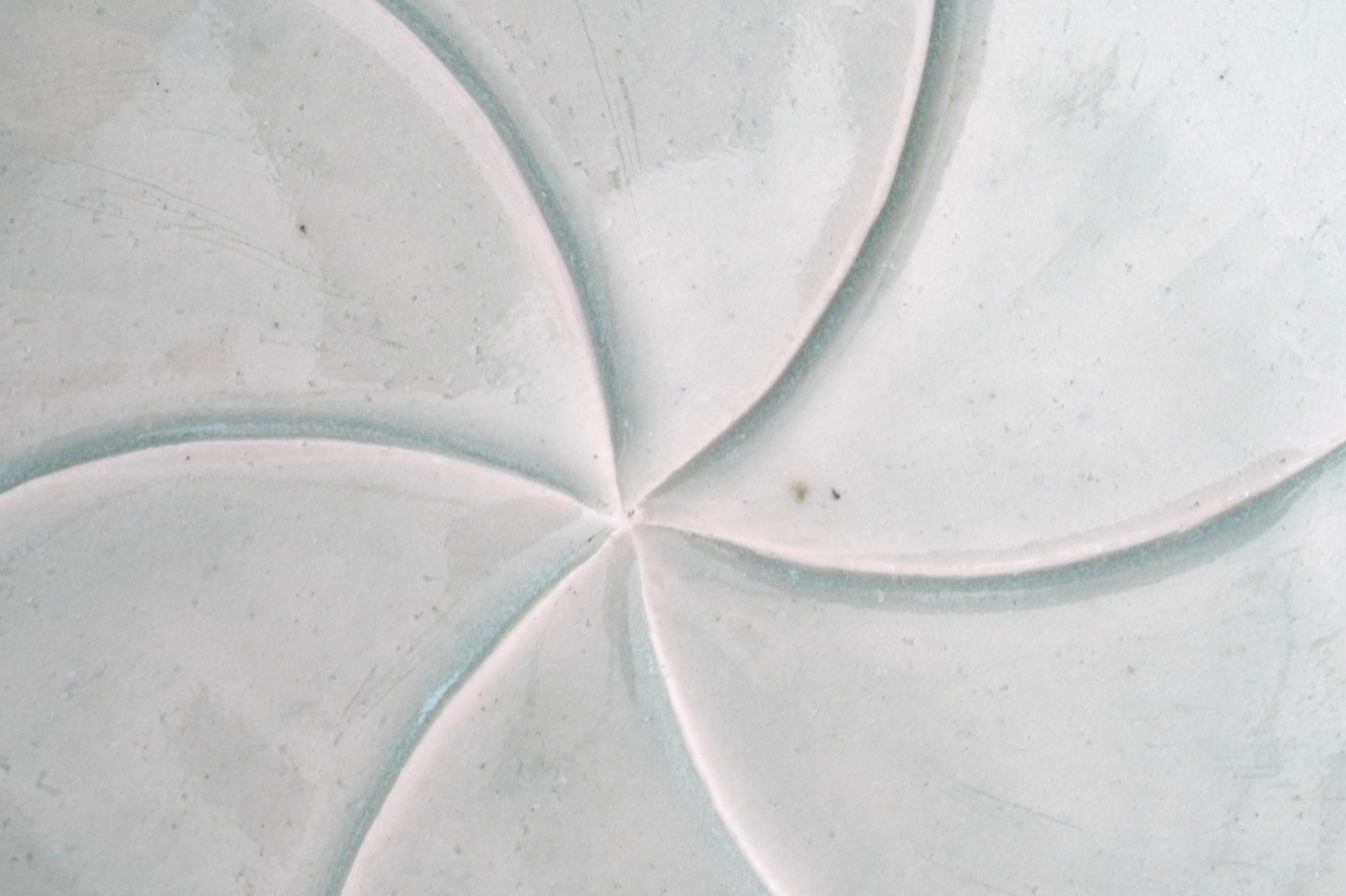 【Shuichi Okamoto】Ao-Karatsu flowered patterned big bowl