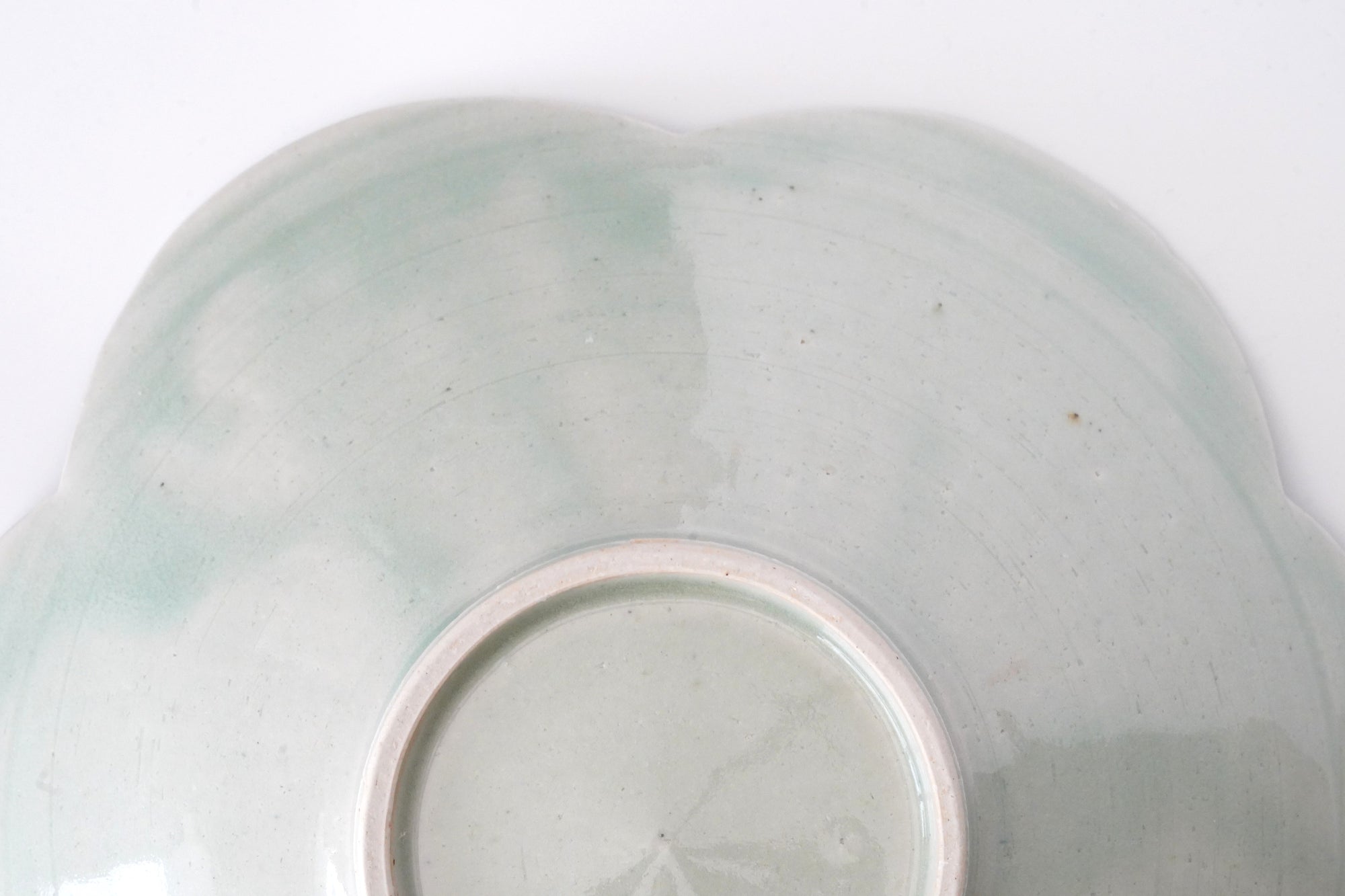 【Shuichi Okamoto】Ao-Karatsu flowered patterned big bowl