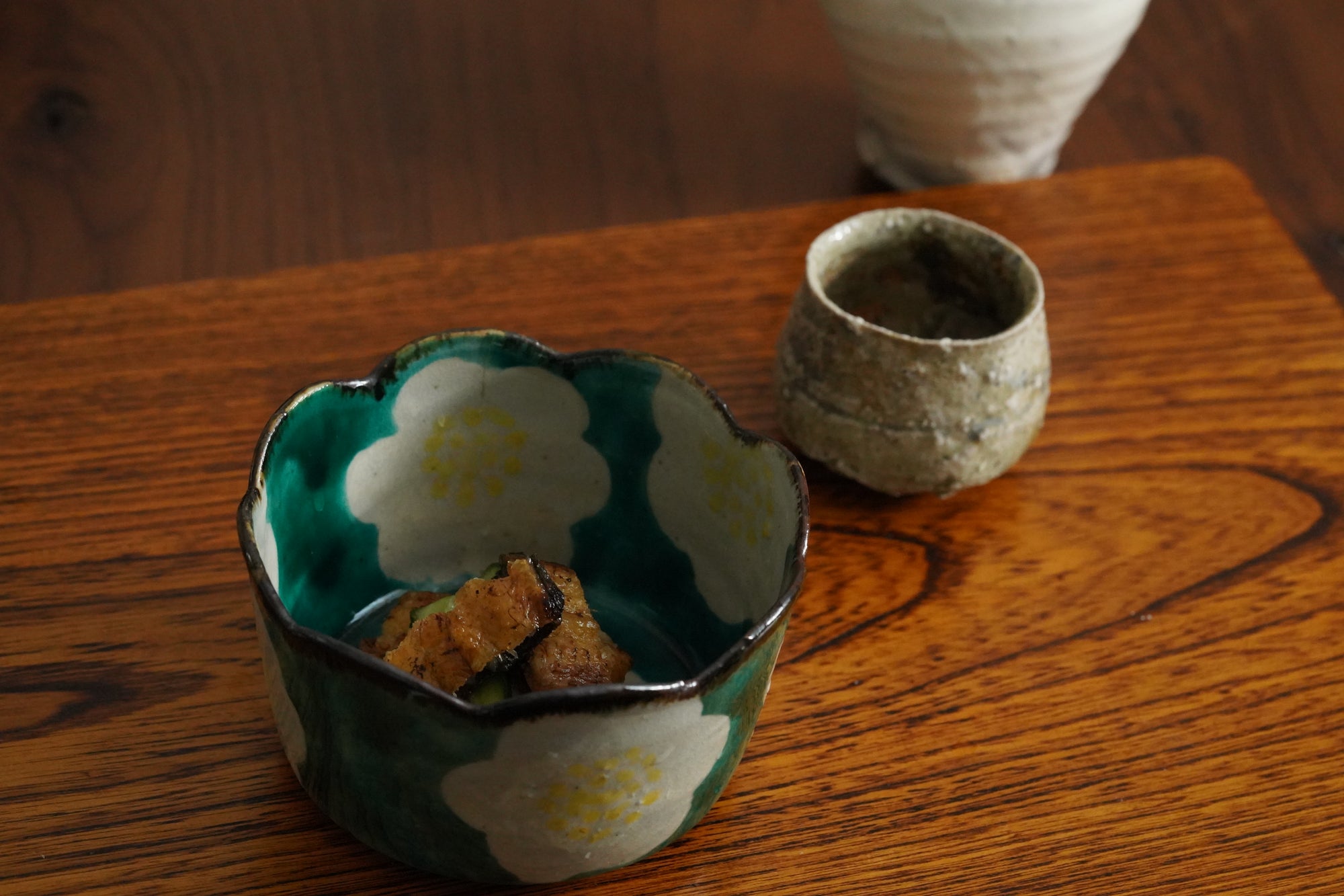 【永江俊昭】色絵椿文輪花向付