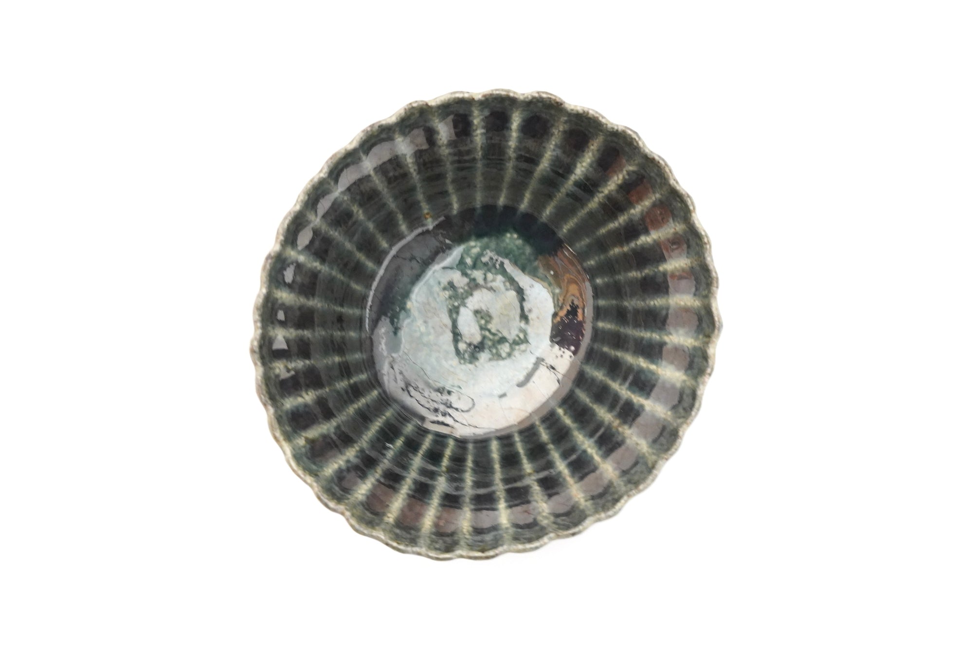 【杉本太郎】菊花深鉢　緑