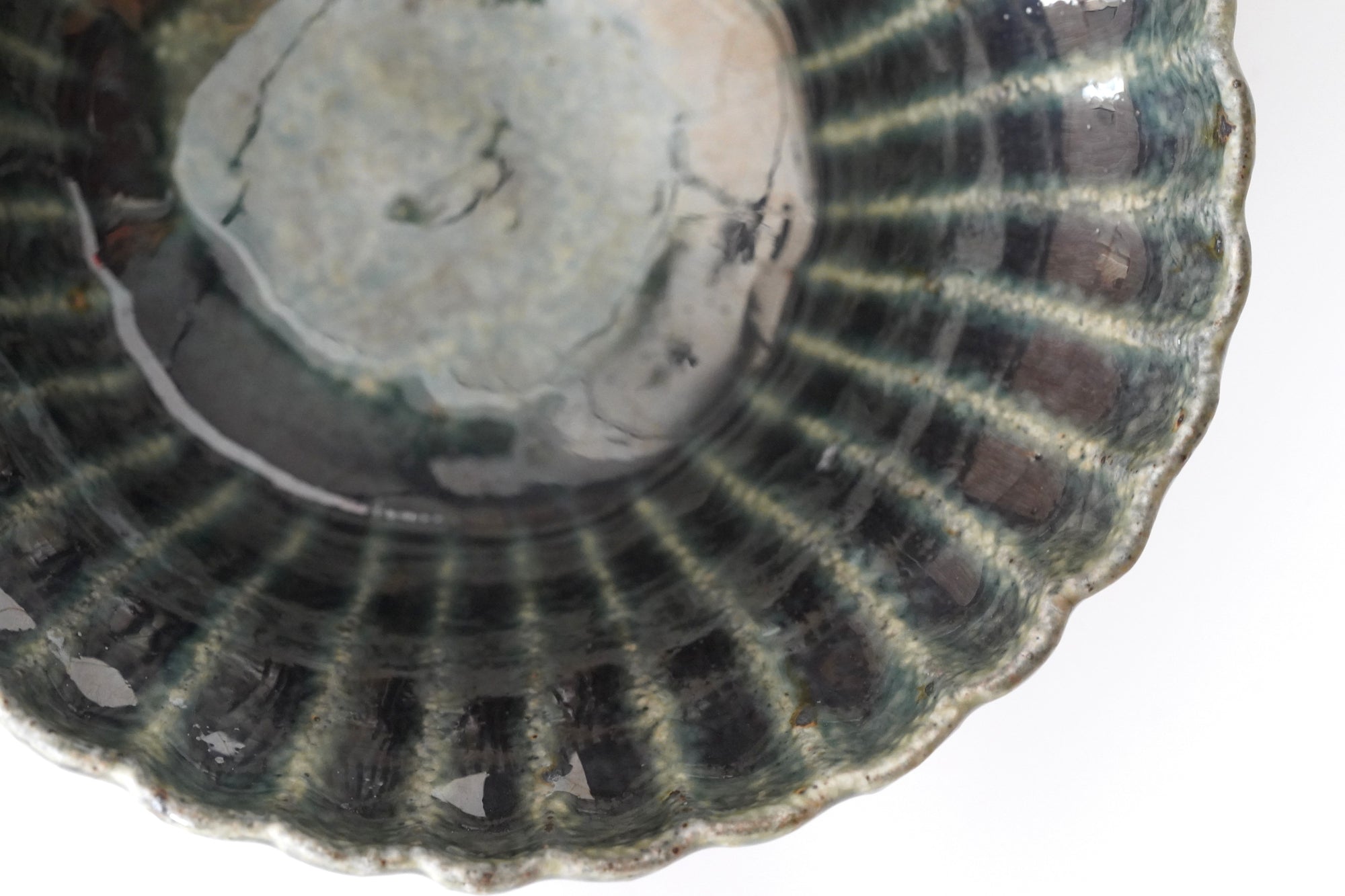 【杉本太郎】菊花深鉢　緑