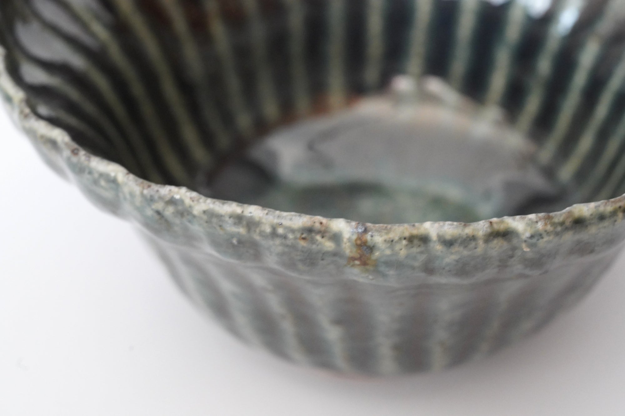 【杉本太郎】菊花深鉢　緑