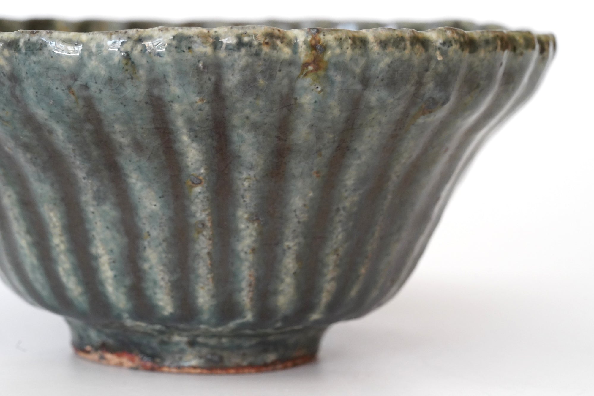 【杉本太郎】菊花深鉢　緑