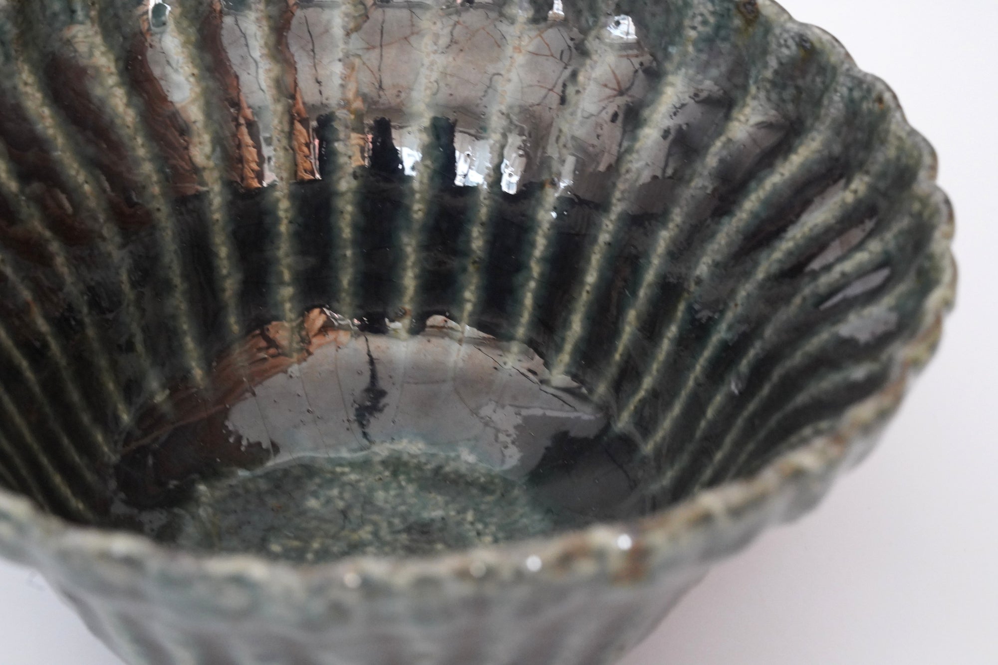 【杉本太郎】菊花深鉢　緑