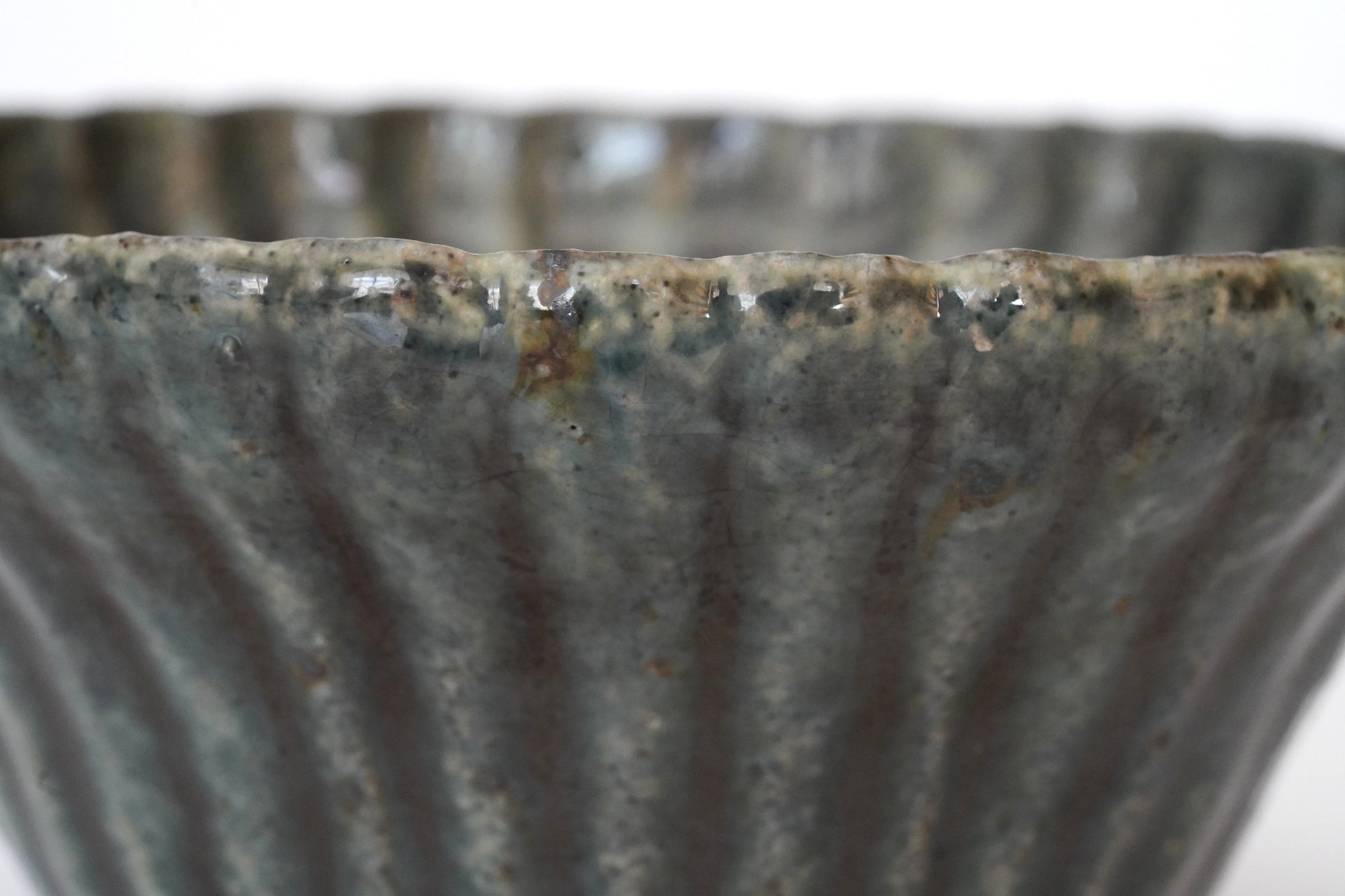 【杉本太郎】菊花深鉢　緑