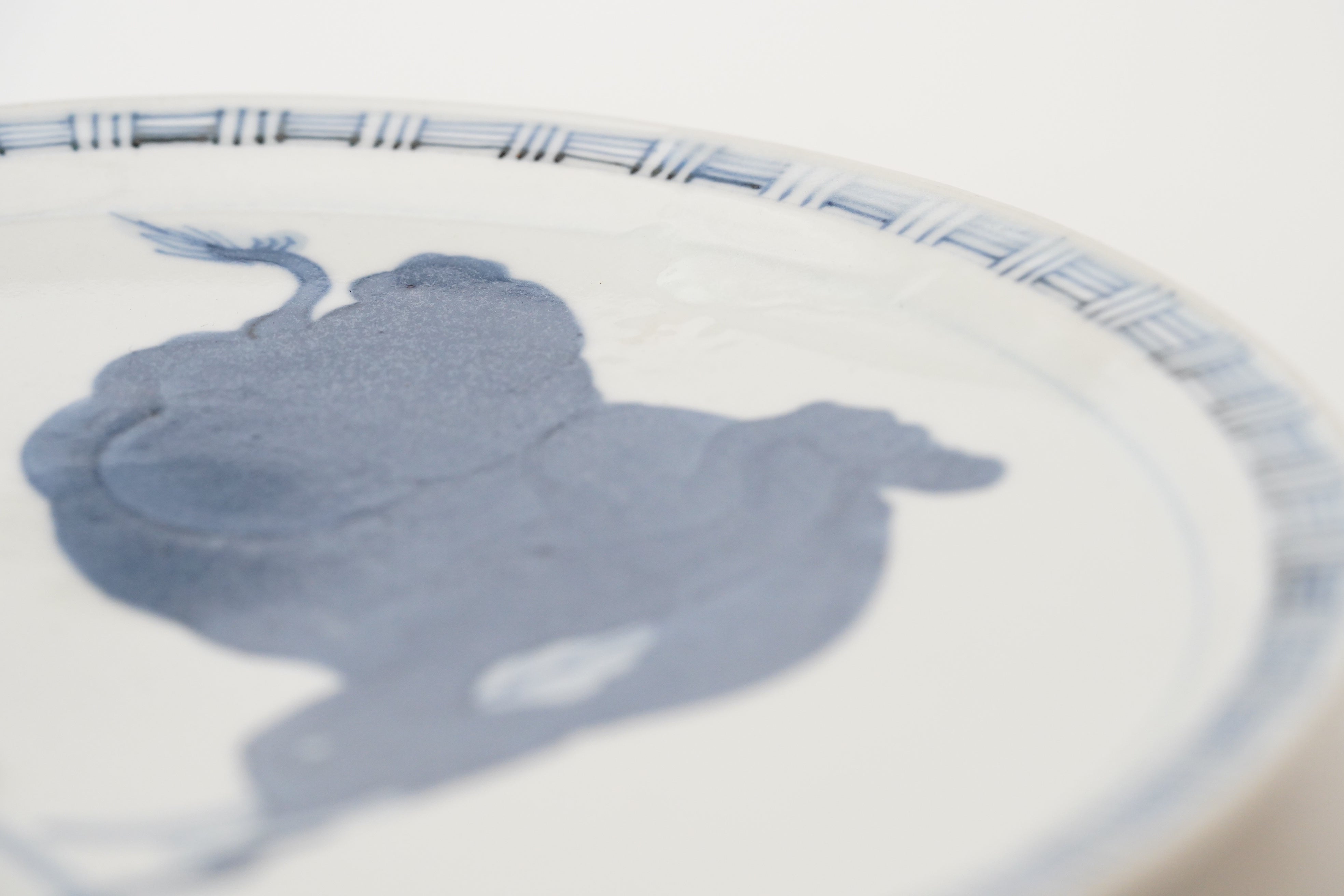 文祥窯】染付象7寸リム皿 – うつわ御結