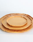 【Aizawa wood crafts】KITO zelkova round snow-shaped plate